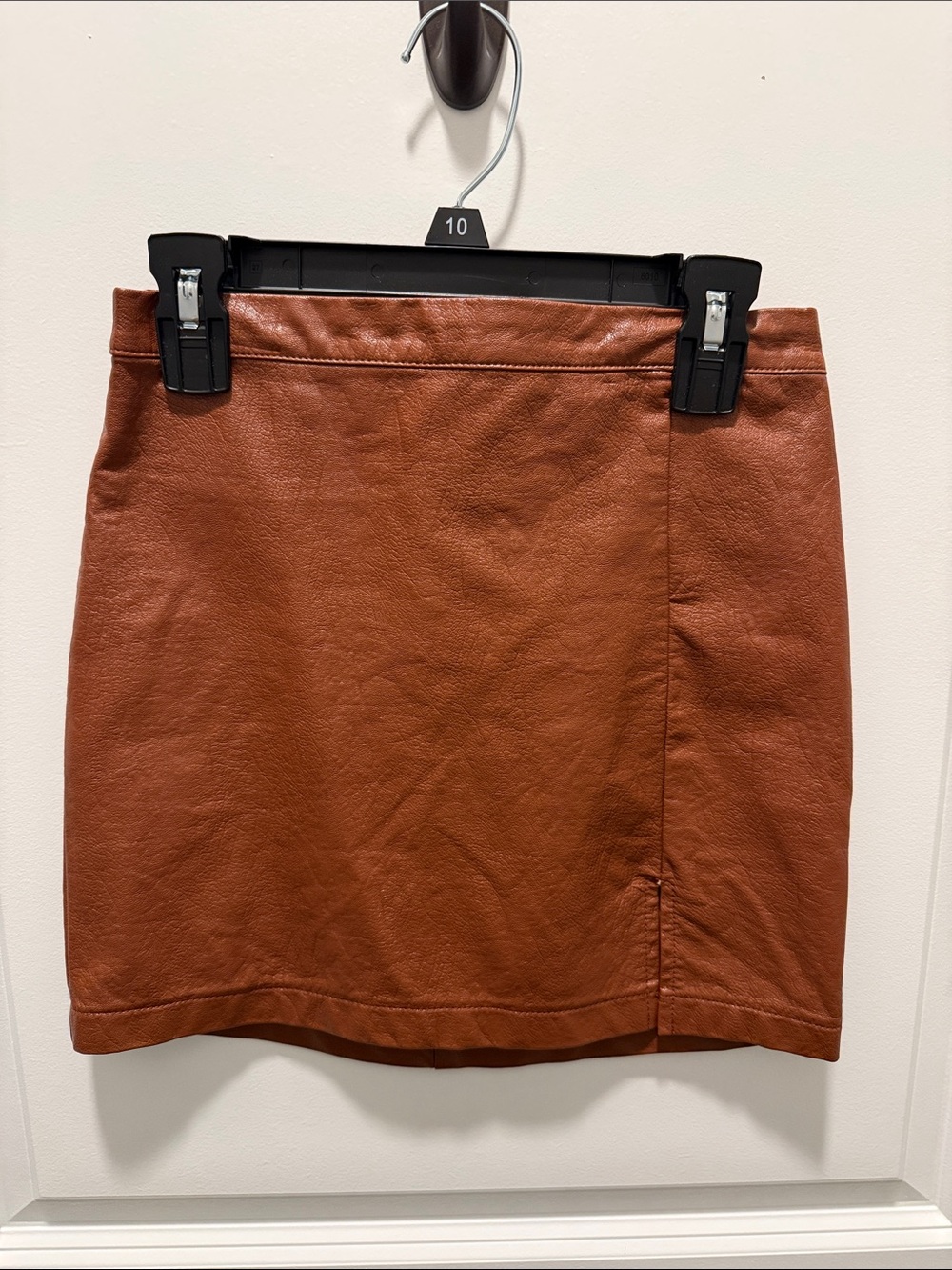 art class Faux Leather Mini Skirt - Rust